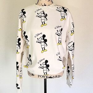 Disney Artist Series Mickey Mouse Sweatshirt Size Small Hot Dog Unisex